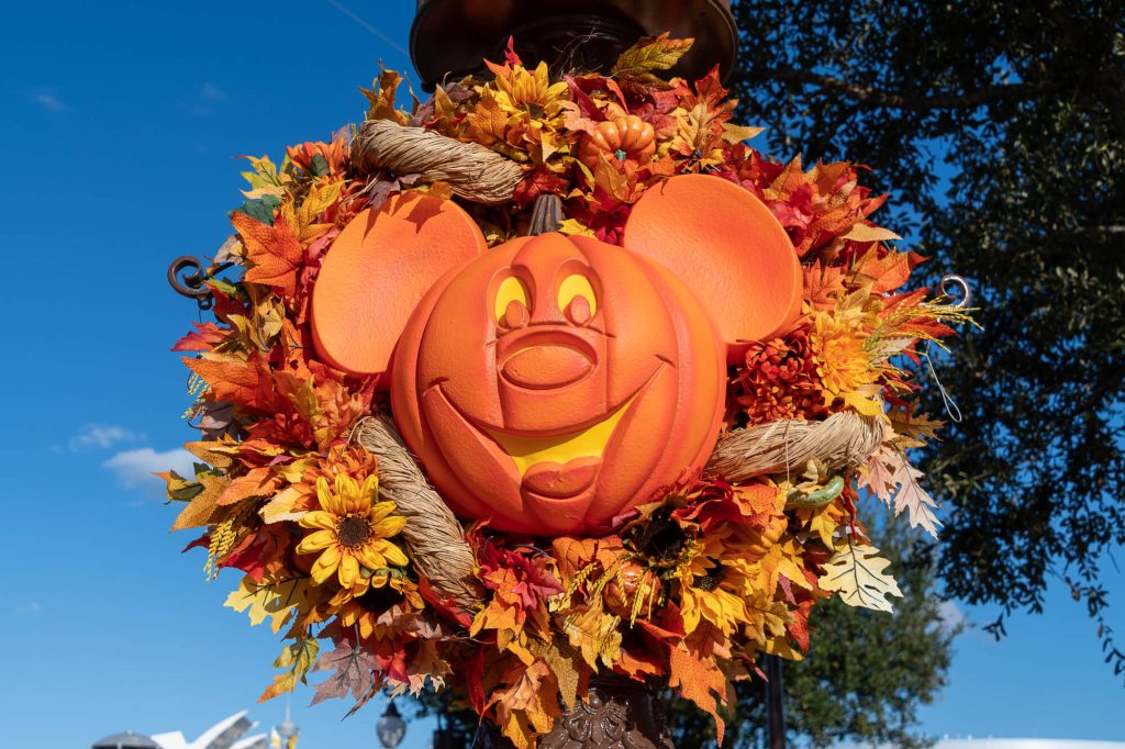 Mickey Mouse Pumpkin decoration at Disneyland in October