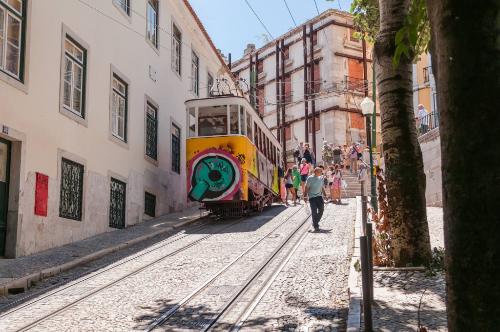 Funicular in Lisbon in August