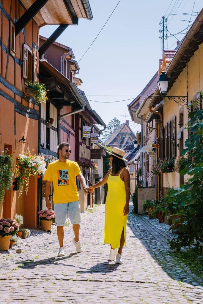 Couple in Alsace in July