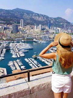 Woman overlooking Monaco