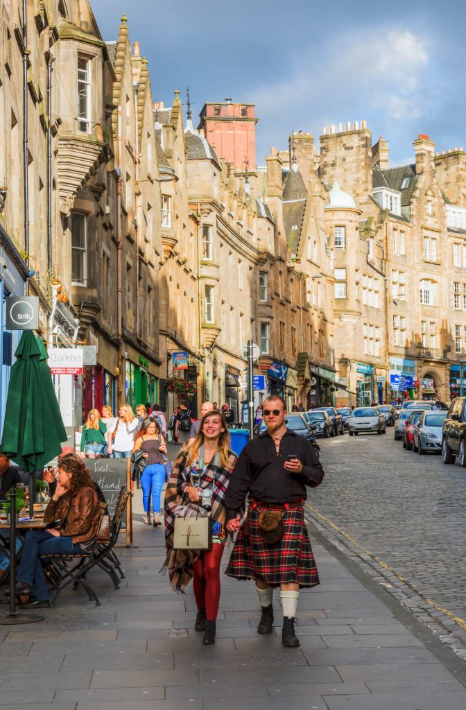 People on street in Edinburgh