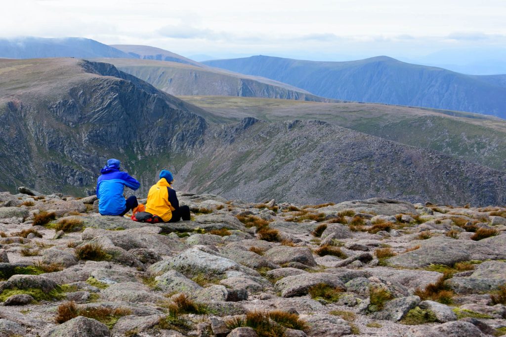 Couple in Cairngorms in hiking gear