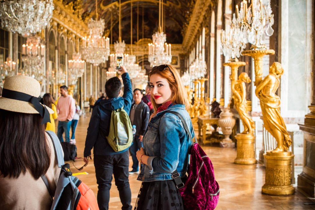 SHORT PEASANT DRESS VERSAILLES SKY