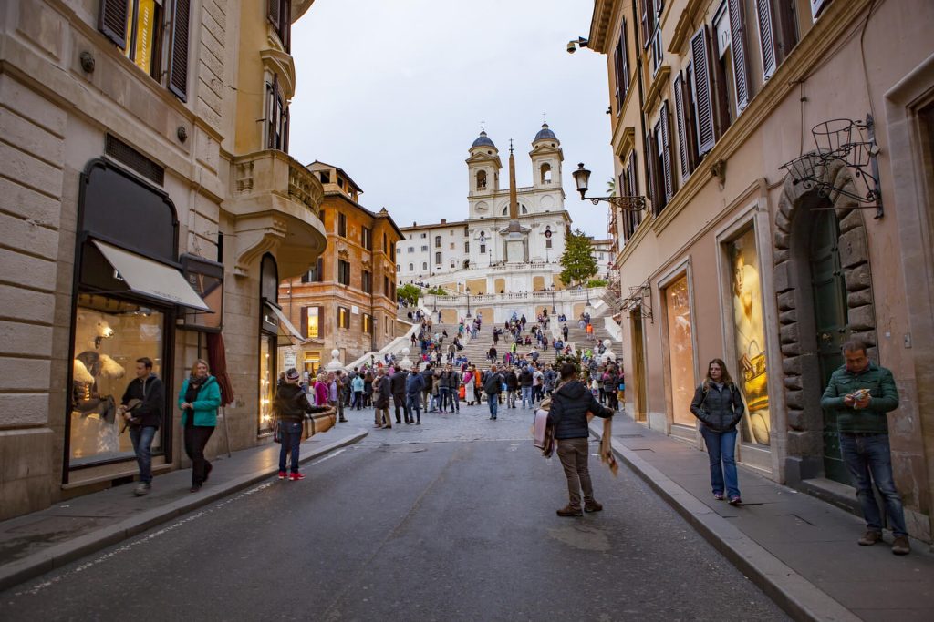 Street in Rome Italy in November