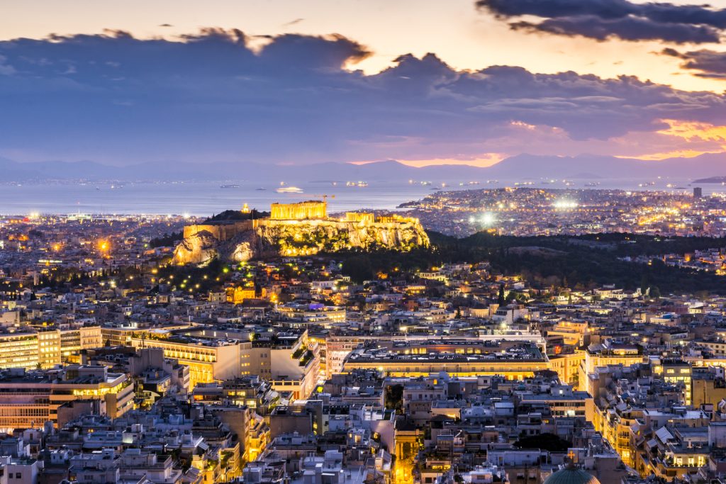 Acropolis in Athens at night