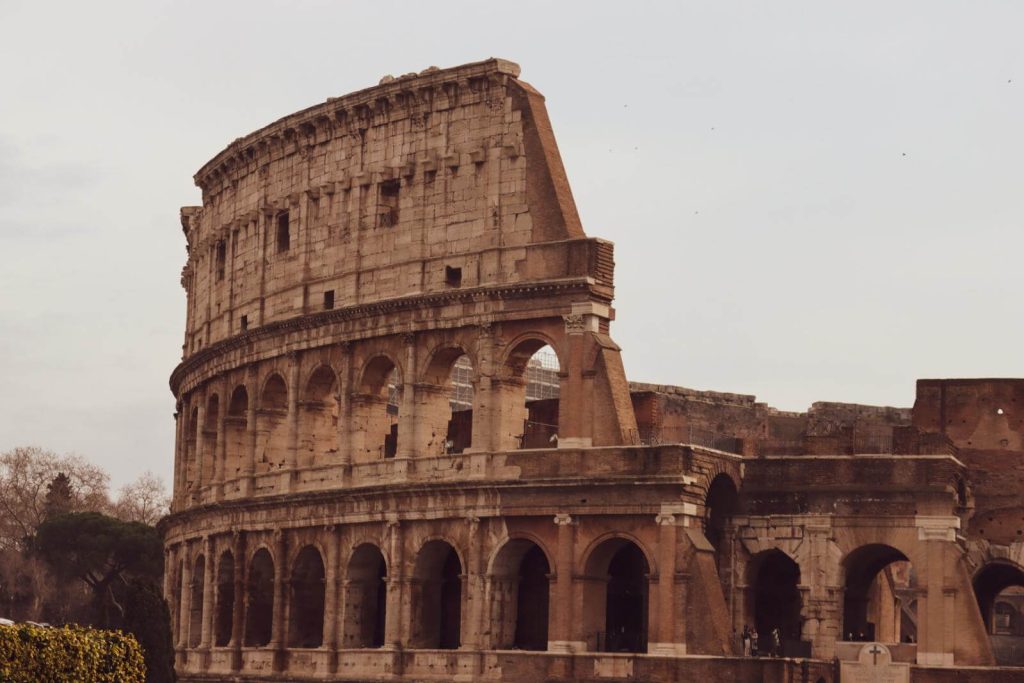 Colosseum in Rome Italy in February