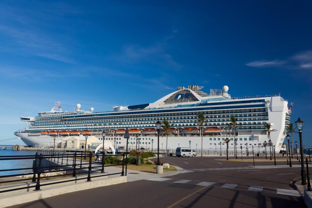 Cruise ship in port in Bermuda
