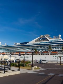 Cruise ship in port in Bermuda