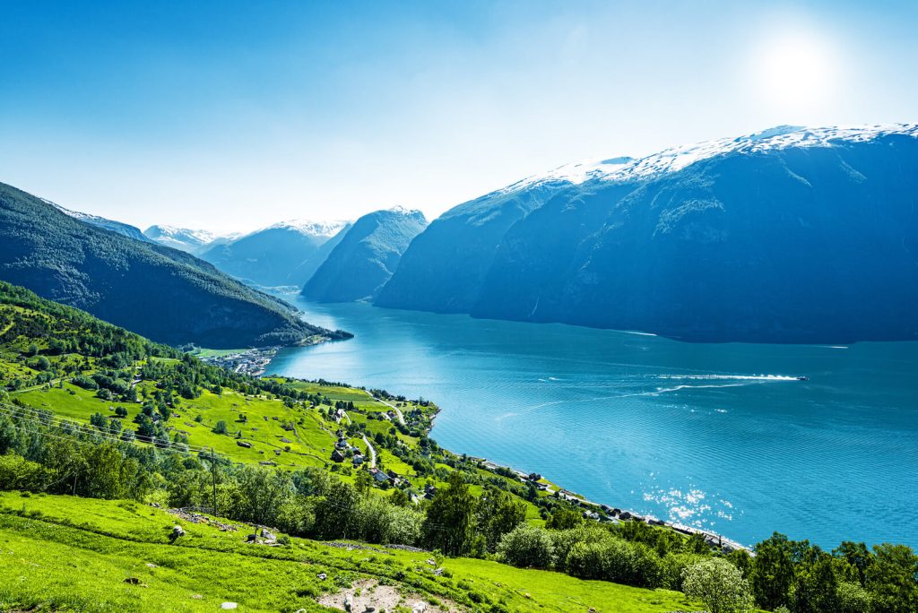 View of the Fjords in Norway in Summer